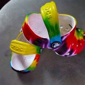 Toddler Crocs multi color a great summer shoe  fo fast slip on and foot comfort